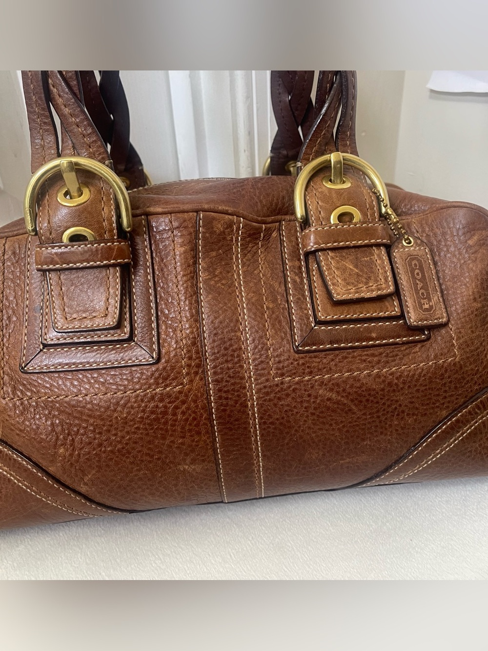 Coach Mia Soho satchel  Brown Leather Braided-Handle Shoulder - Picture 3 of 16